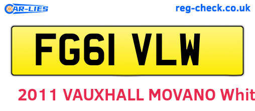 FG61VLW are the vehicle registration plates.
