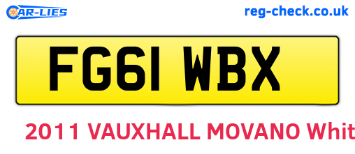 FG61WBX are the vehicle registration plates.