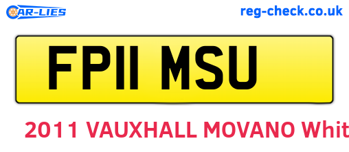 FP11MSU are the vehicle registration plates.