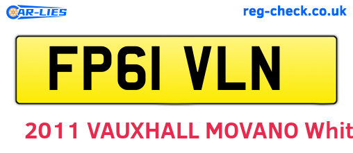 FP61VLN are the vehicle registration plates.