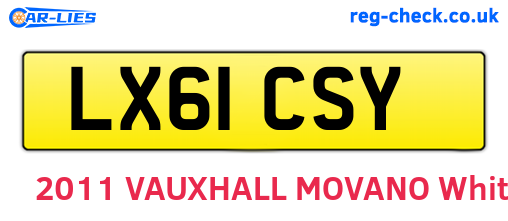 LX61CSY are the vehicle registration plates.