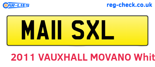 MA11SXL are the vehicle registration plates.