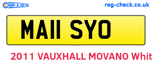 MA11SYO are the vehicle registration plates.