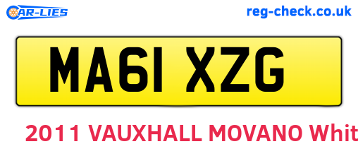 MA61XZG are the vehicle registration plates.