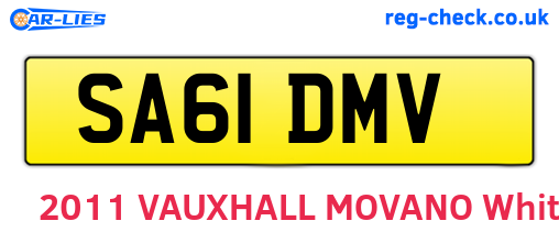 SA61DMV are the vehicle registration plates.