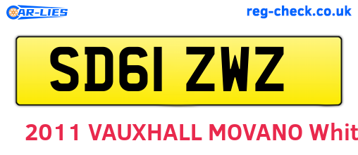 SD61ZWZ are the vehicle registration plates.