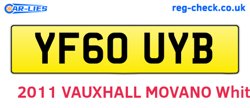 YF60UYB are the vehicle registration plates.