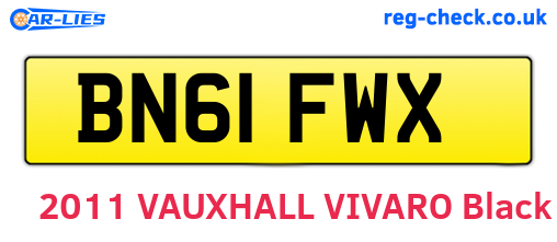 BN61FWX are the vehicle registration plates.