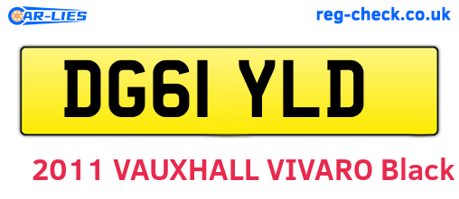 DG61YLD are the vehicle registration plates.