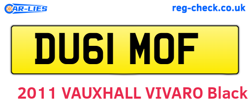 DU61MOF are the vehicle registration plates.