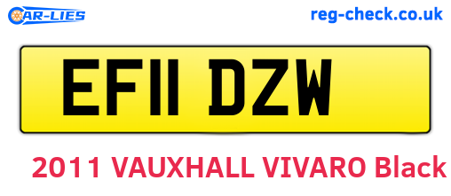 EF11DZW are the vehicle registration plates.