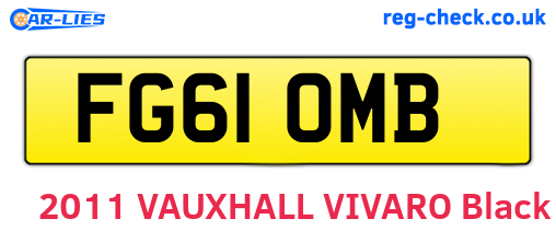 FG61OMB are the vehicle registration plates.