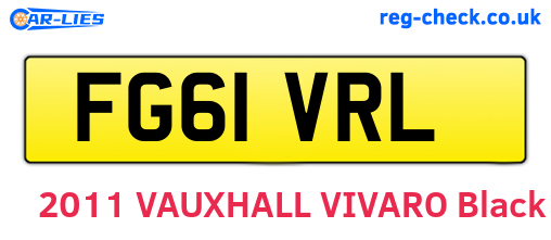 FG61VRL are the vehicle registration plates.