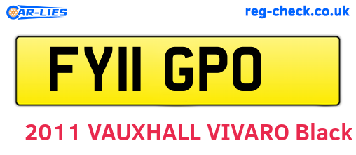 FY11GPO are the vehicle registration plates.