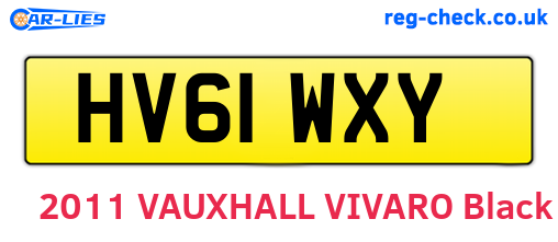 HV61WXY are the vehicle registration plates.