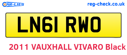LN61RWO are the vehicle registration plates.