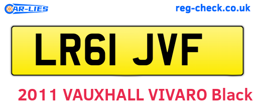 LR61JVF are the vehicle registration plates.