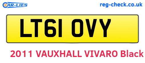 LT61OVY are the vehicle registration plates.