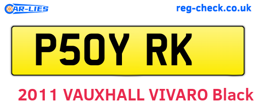 P50YRK are the vehicle registration plates.