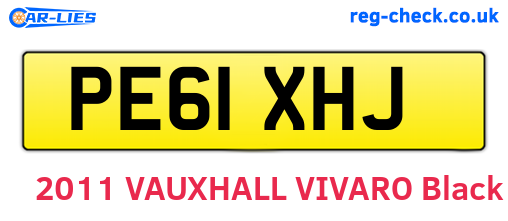 PE61XHJ are the vehicle registration plates.