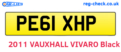 PE61XHP are the vehicle registration plates.