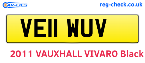 VE11WUV are the vehicle registration plates.