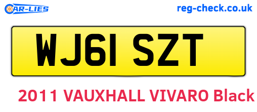 WJ61SZT are the vehicle registration plates.