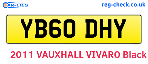YB60DHY are the vehicle registration plates.