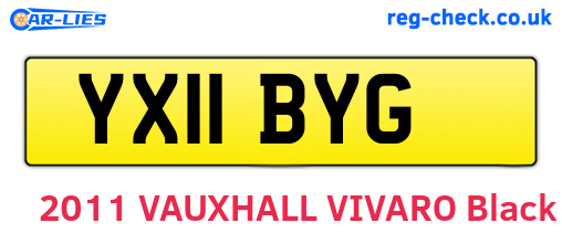 YX11BYG are the vehicle registration plates.