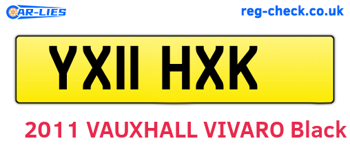YX11HXK are the vehicle registration plates.