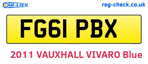 FG61PBX are the vehicle registration plates.