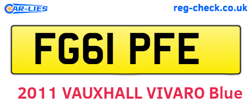 FG61PFE are the vehicle registration plates.