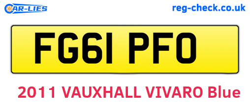 FG61PFO are the vehicle registration plates.