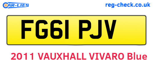 FG61PJV are the vehicle registration plates.
