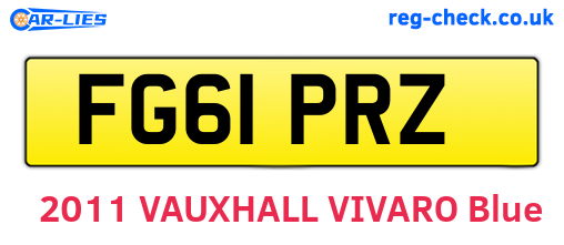 FG61PRZ are the vehicle registration plates.