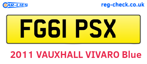 FG61PSX are the vehicle registration plates.
