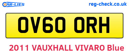 OV60ORH are the vehicle registration plates.