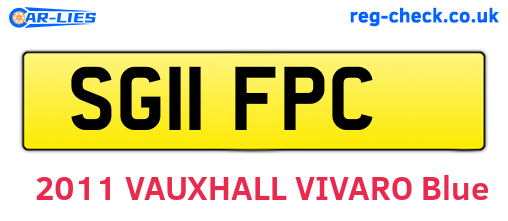 SG11FPC are the vehicle registration plates.