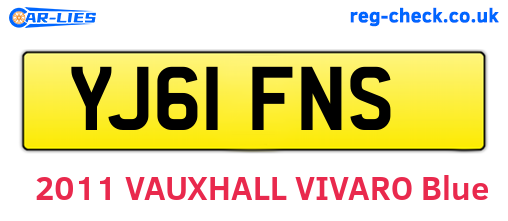 YJ61FNS are the vehicle registration plates.