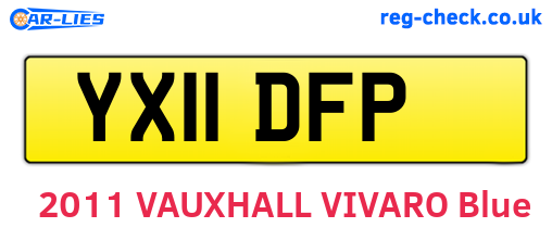 YX11DFP are the vehicle registration plates.