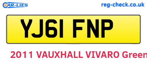 YJ61FNP are the vehicle registration plates.