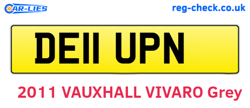 DE11UPN are the vehicle registration plates.