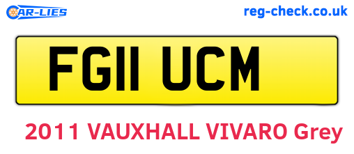 FG11UCM are the vehicle registration plates.