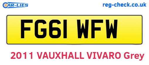 FG61WFW are the vehicle registration plates.