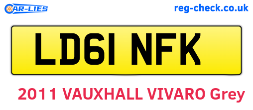 LD61NFK are the vehicle registration plates.