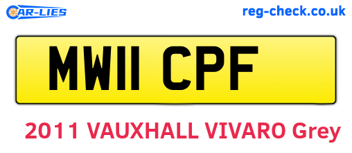 MW11CPF are the vehicle registration plates.