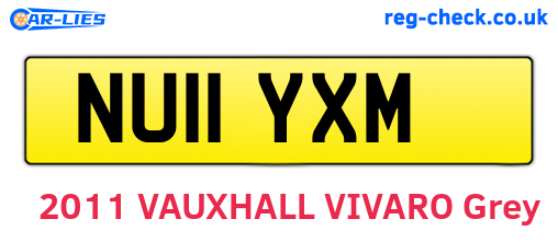 NU11YXM are the vehicle registration plates.
