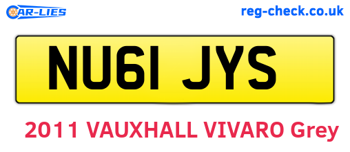 NU61JYS are the vehicle registration plates.