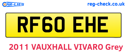 RF60EHE are the vehicle registration plates.