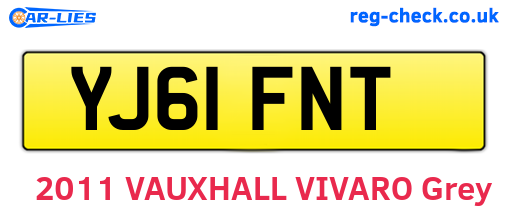 YJ61FNT are the vehicle registration plates.